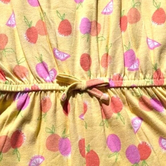 Primark-Girls Yellow Flutter Sleeve Romper with Peach Print-Size 3T 5T - Picture 5 of 5